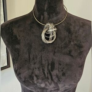 Elegant Silver Knot Necklace